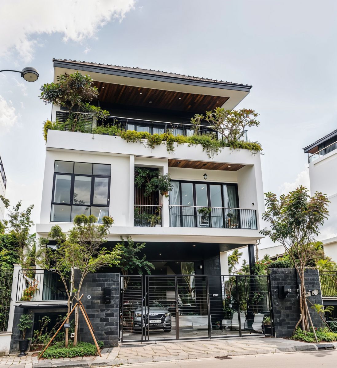 thiết kế sân vườn cho nhà hướng tây